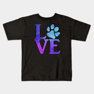 L-paw-VE Blue & Purple Kids T-Shirt